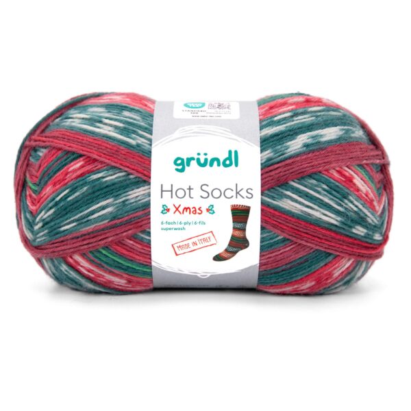 Gründl Hot Socks XMAS 6fach 150g Weihnachtsmuster