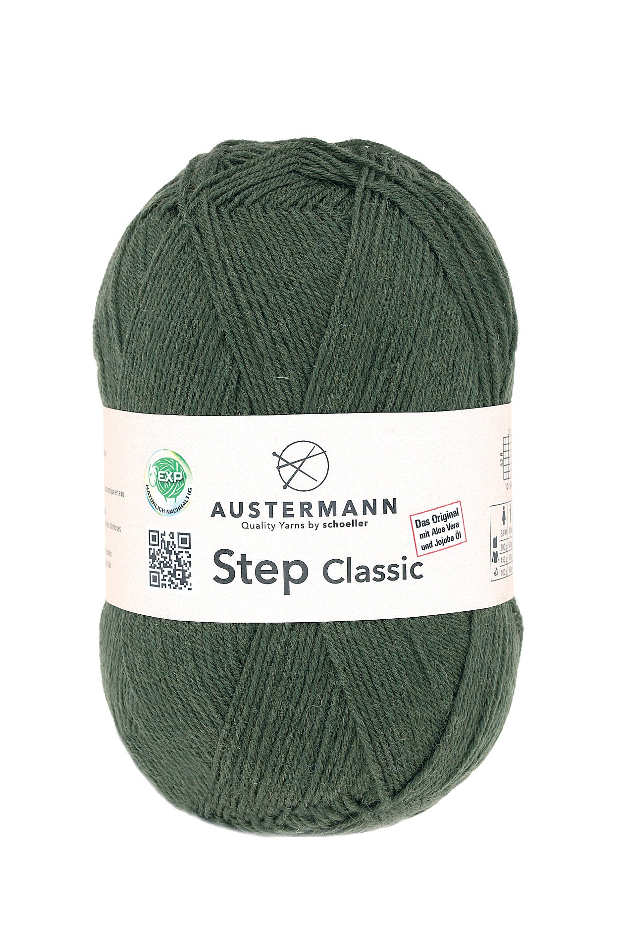 Step Classic Sockenwolle Uni 4-fädig Moos