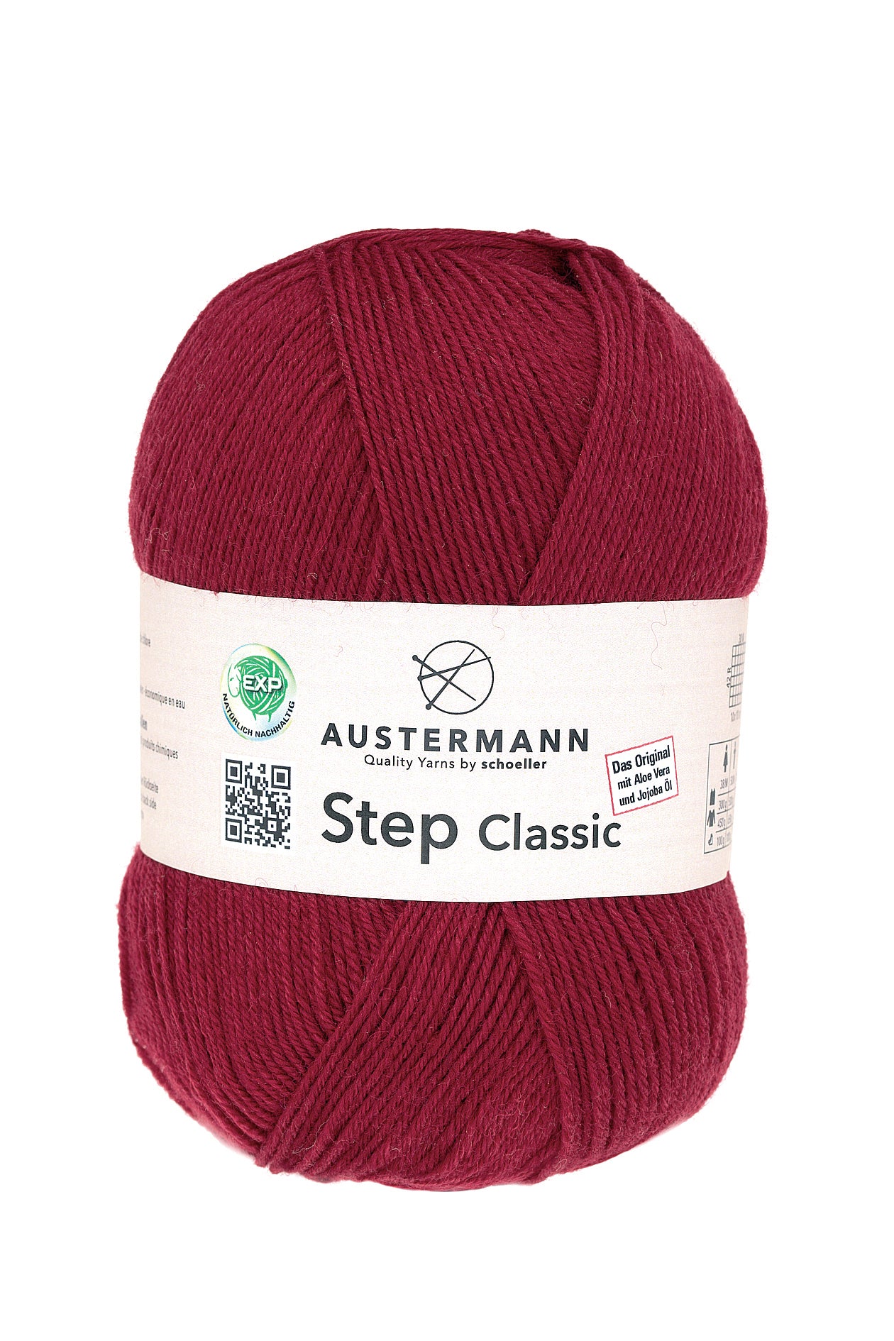 Step Classic Sockenwolle Uni 4-fädig Kirsch