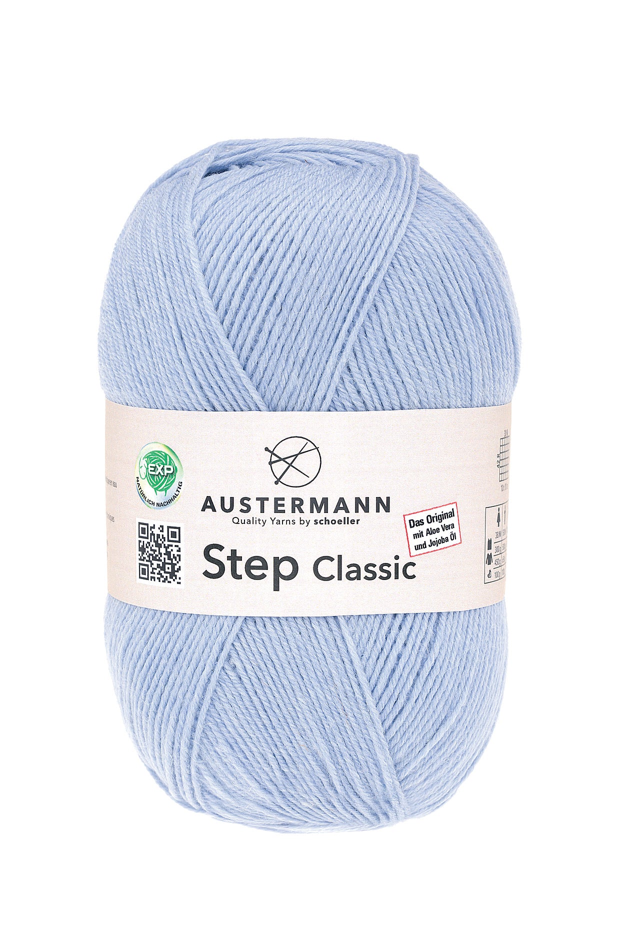 Step Classic Sockenwolle Uni 4-fädig Hellblau