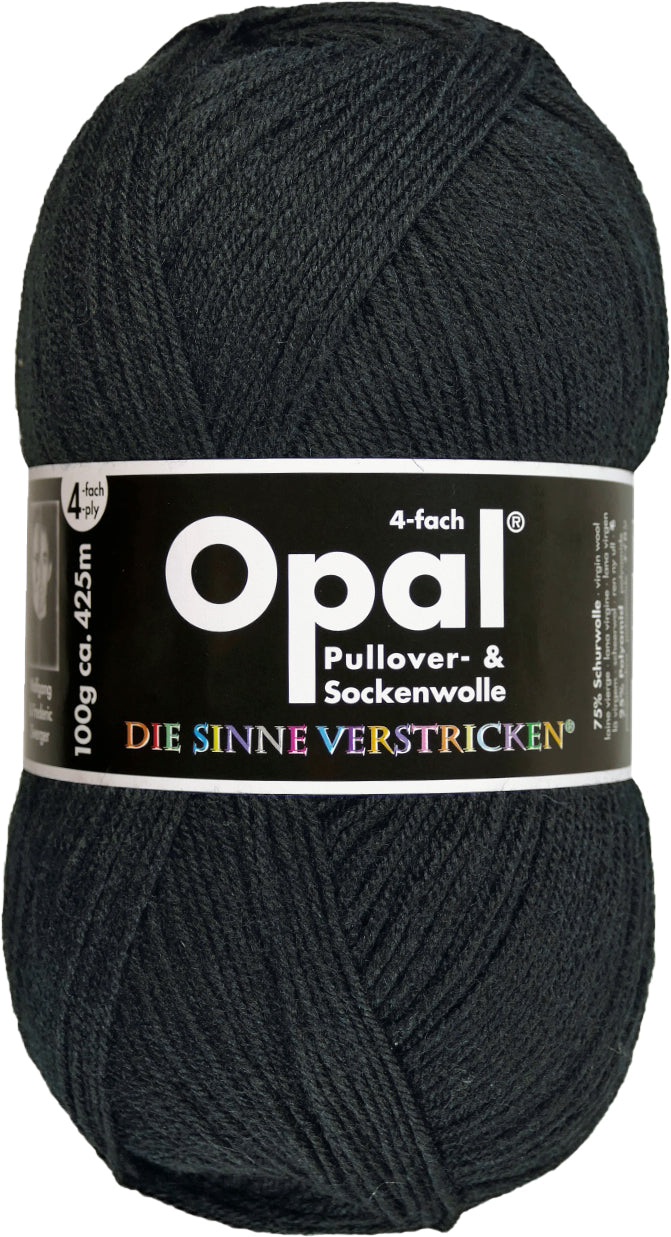 Opal Sockenwolle Uni 4-fädig Tiefenschwarz
