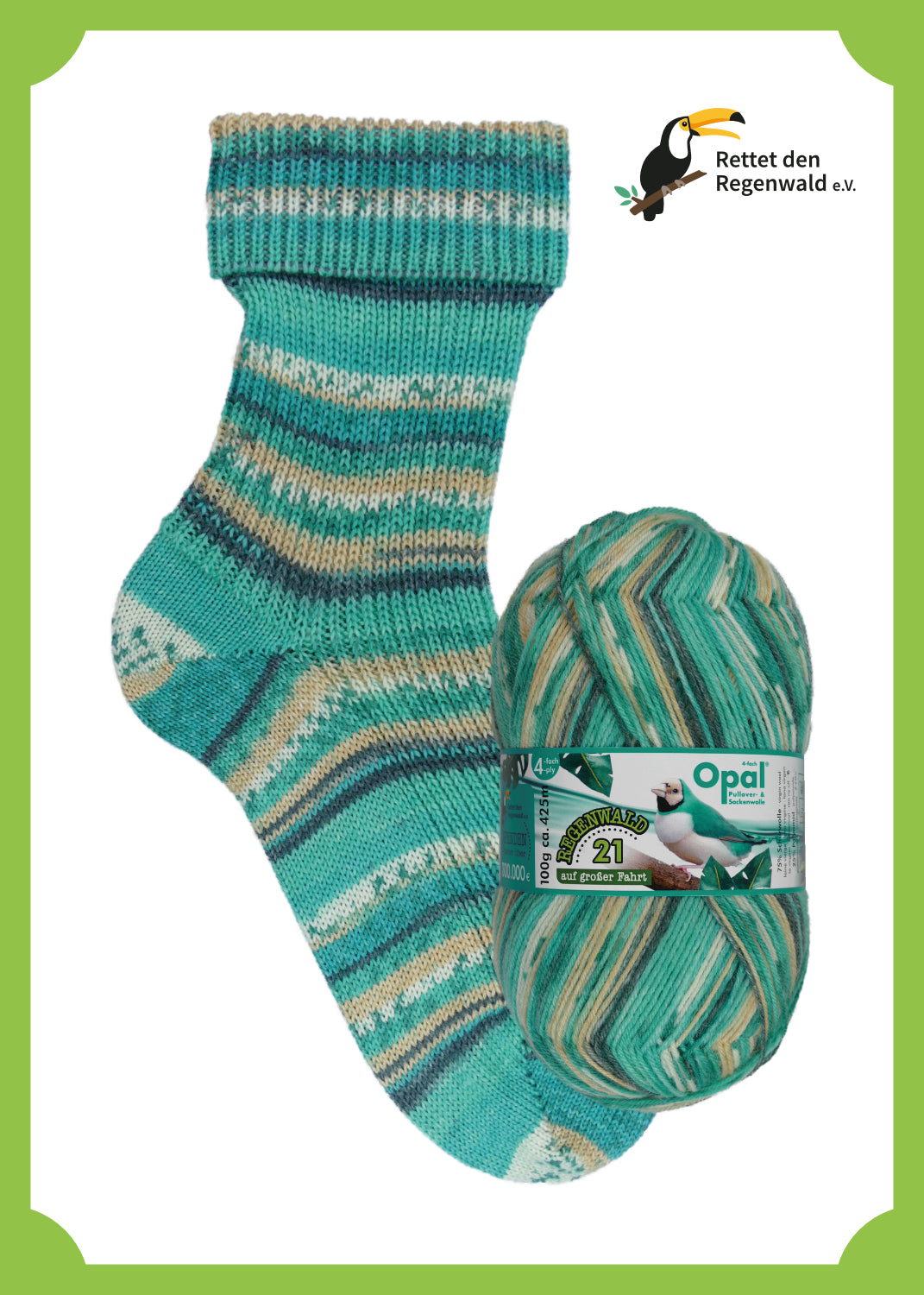 Opal Sockenwolle 4-fädig Regenwald 21
