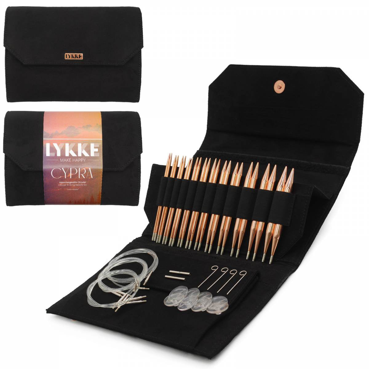 Lykke Stricknadel-Set in Cypra 3,25mm-10mm / 12 Rundstricknadeln