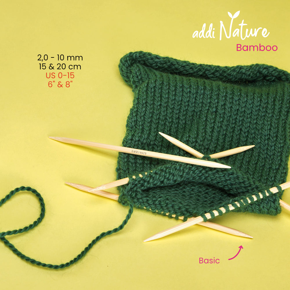 Addi Strumpfstricknadeln Bambus Nadelspiel 15cm