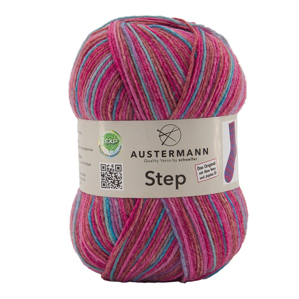 Step Color Sockenwolle 4-fach Rot
