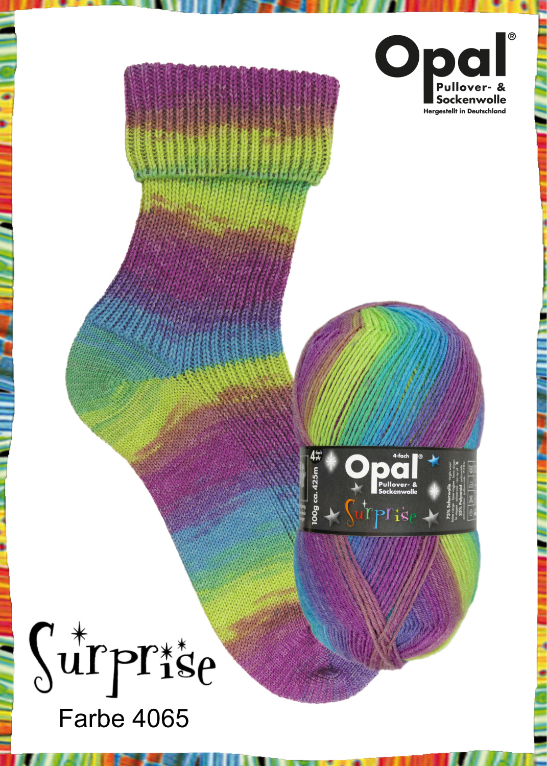 Opal sock yarn Uni 4-ply grass green 