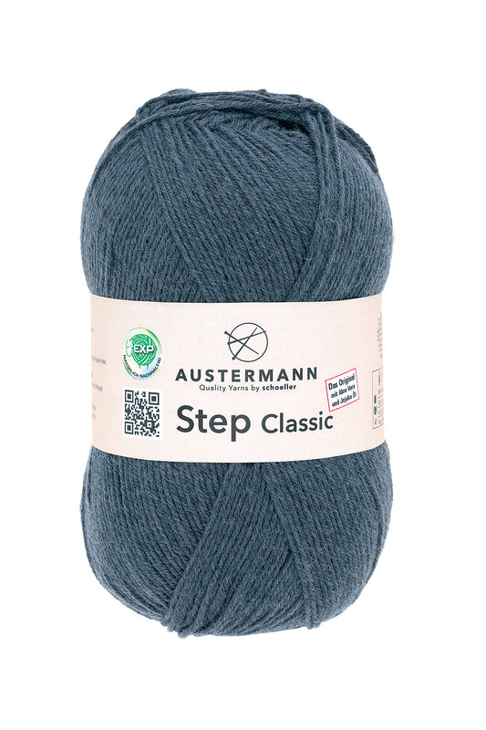 Step Classic Sockenwolle Uni 4-fädig Stein