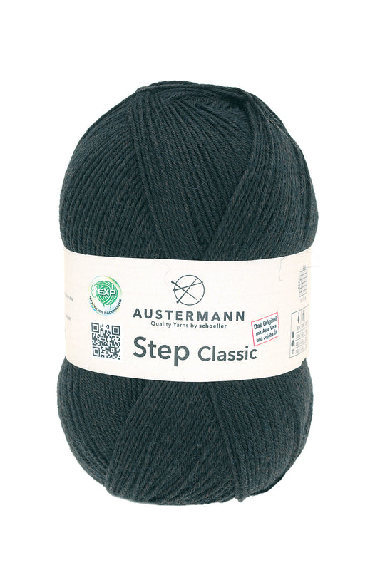 Step Classic Sockenwolle Uni 4-fädig Schwarz