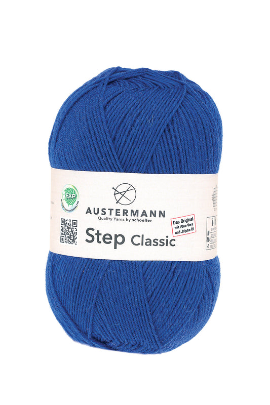 Step Classic Sockenwolle Uni 4-fädig Royalblau