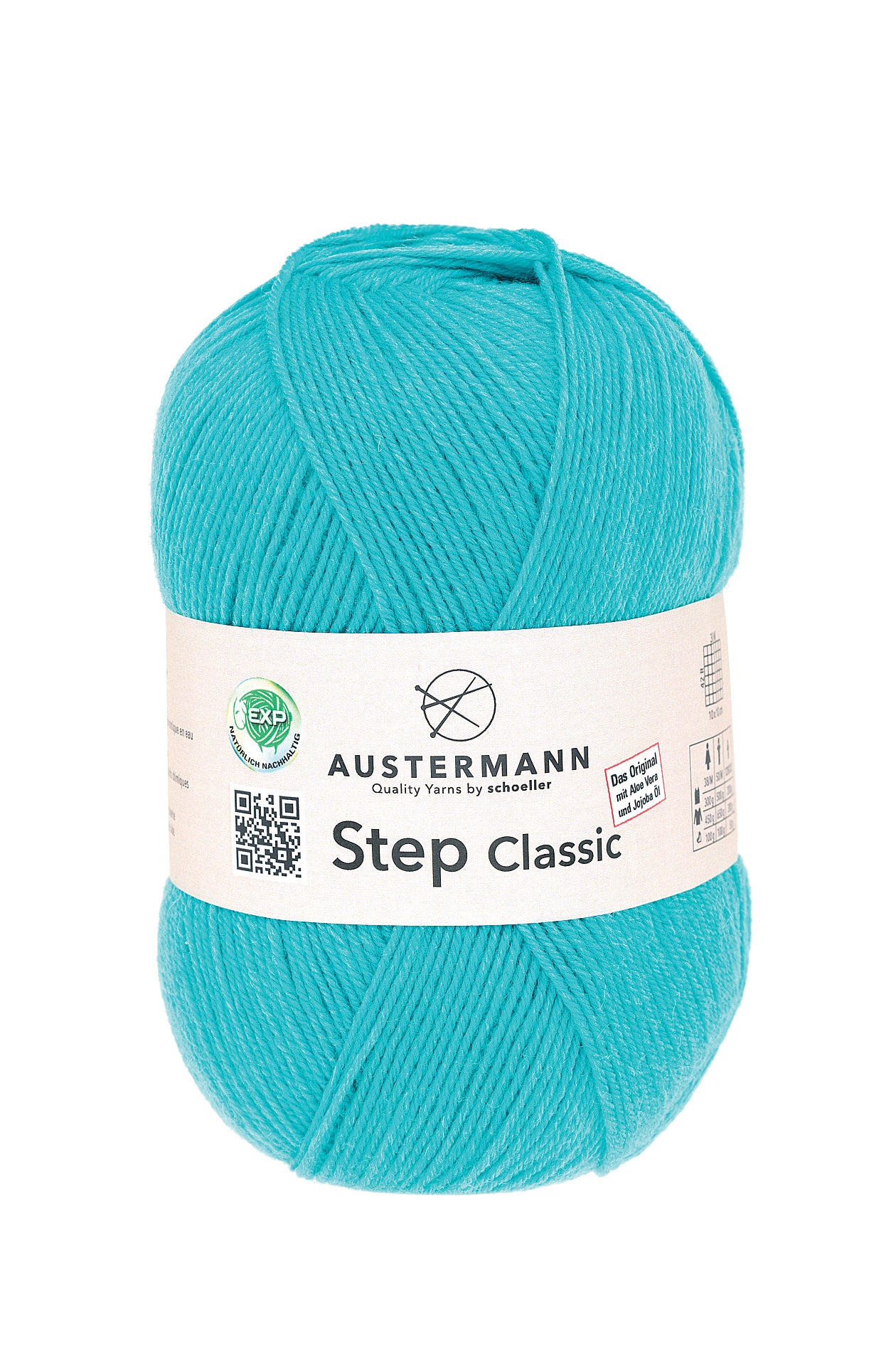 Step Classic Sockenwolle Uni 4-fädig Türkis