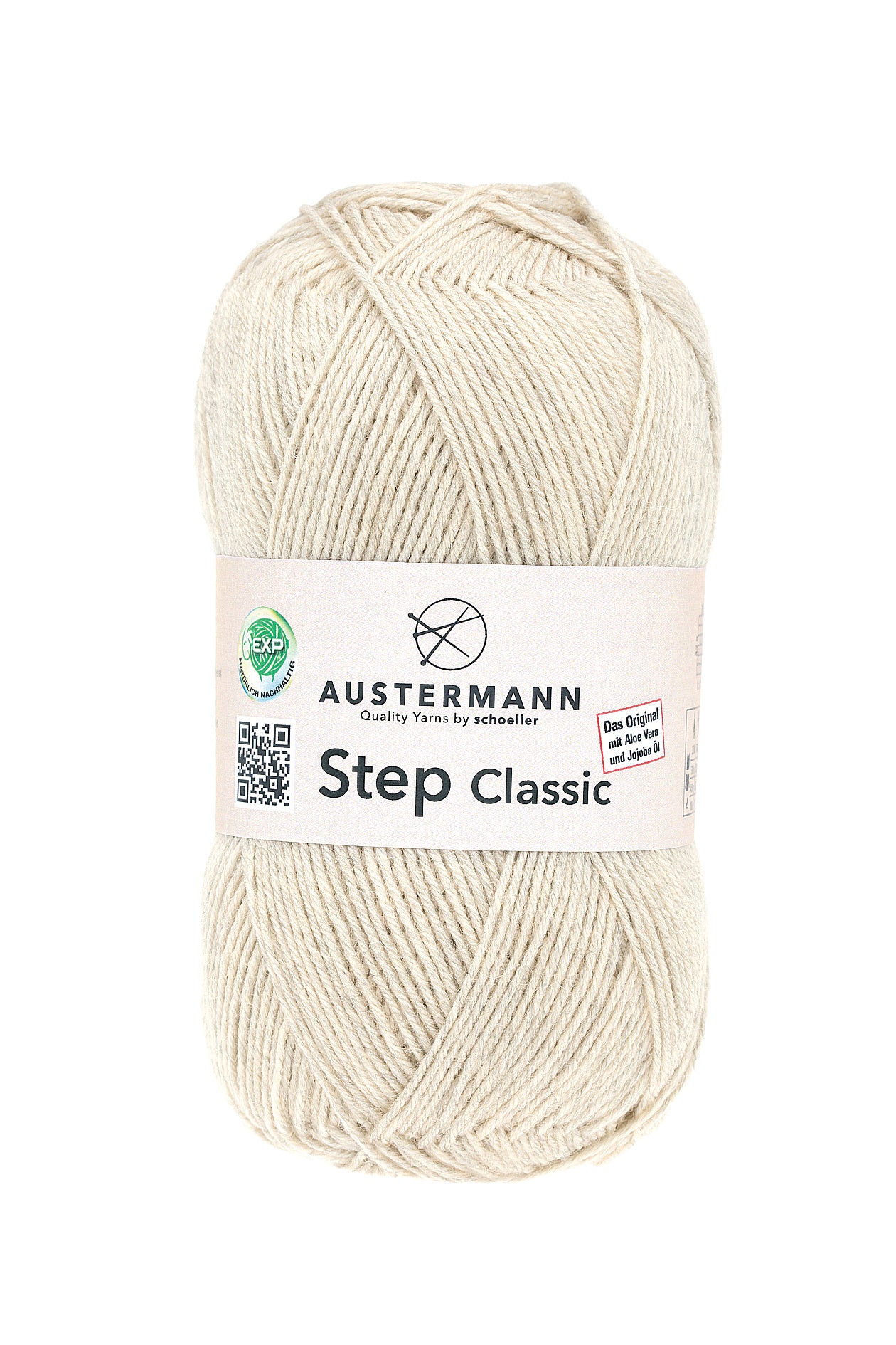Step Classic Sockenwolle Uni 4-fädig Sand-Meliert