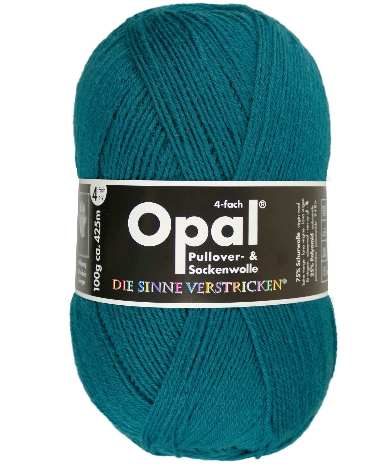 Opal Sockenwolle Uni 4-fädig Blaugrün