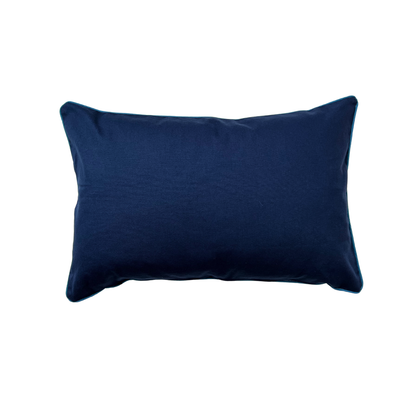 Kissenbezug Blumenmuster Floral Dunkelblau 40x60cm Baumwolle
