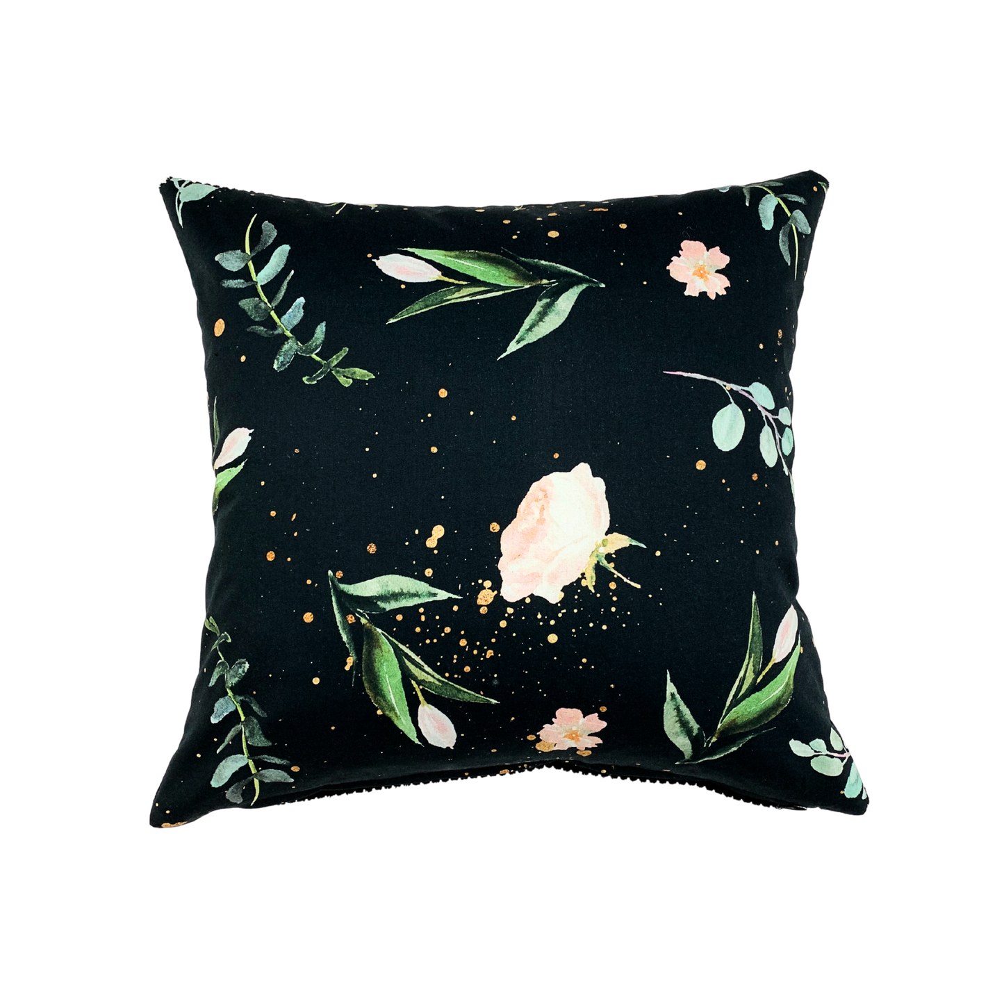 Kissenbezug Floral Schwarz 40x40cm, 30x50cm Elegant mit Breitcord