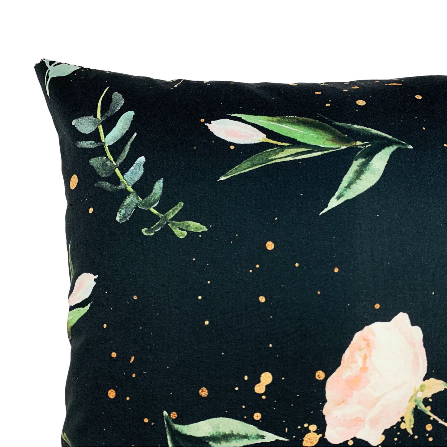Kissenbezug Floral Schwarz 40x40cm, 30x50cm Elegant mit Breitcord