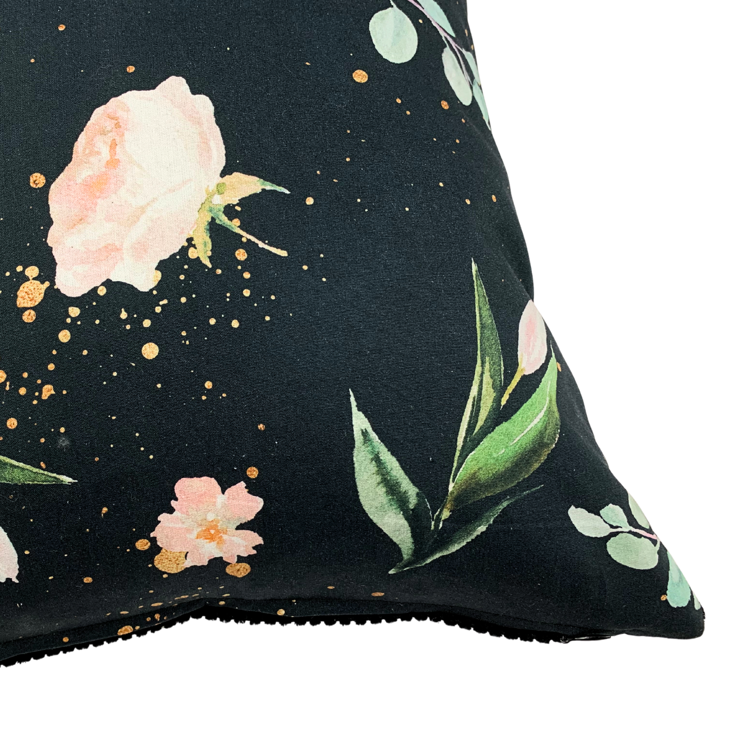 Kissenbezug Floral Schwarz 40x40cm, 30x50cm Elegant mit Breitcord