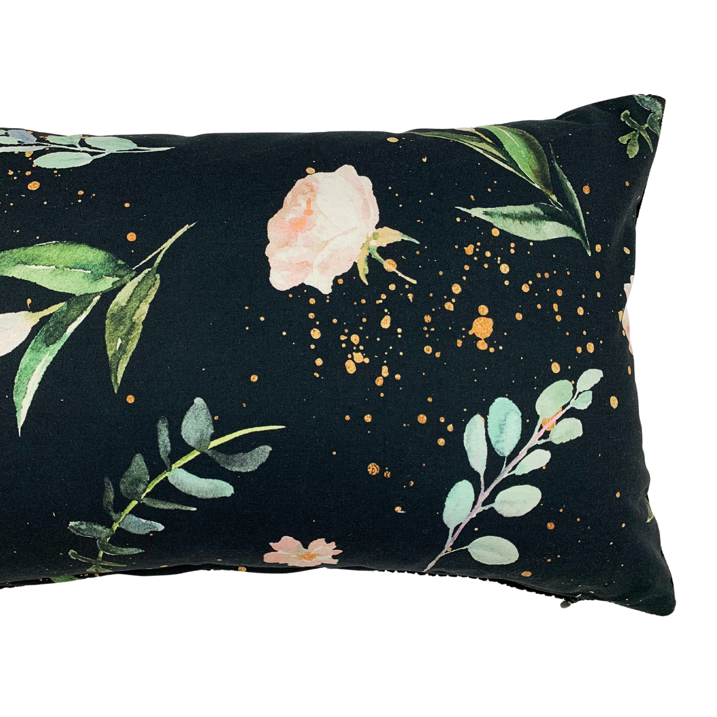 Kissenbezug Floral Schwarz 40x40cm, 30x50cm Elegant mit Breitcord
