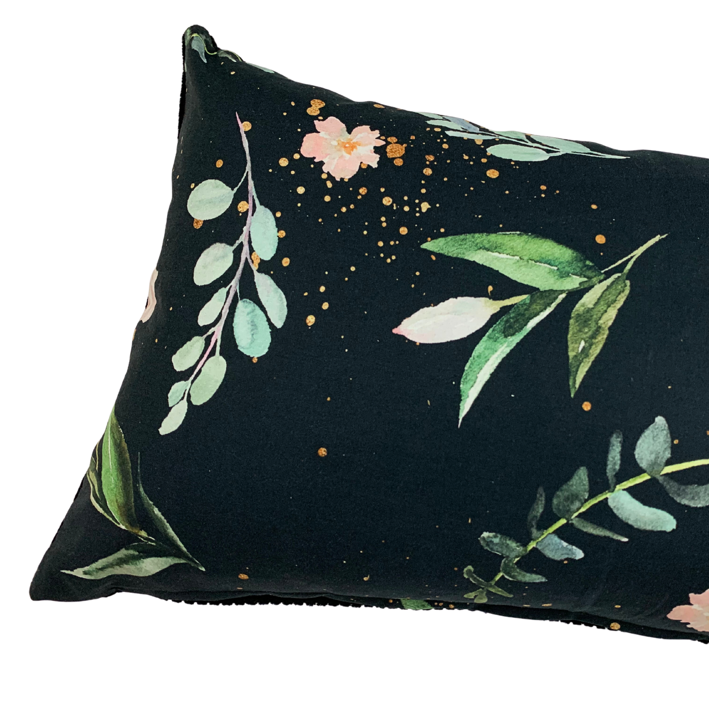 Kissenbezug Floral Schwarz 40x40cm, 30x50cm Elegant mit Breitcord