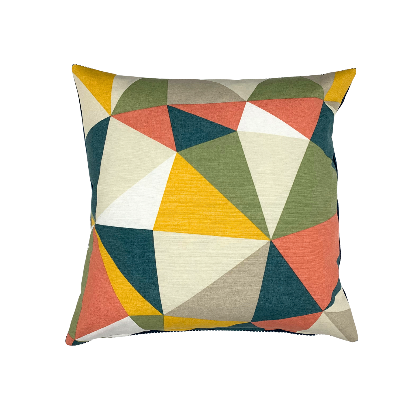 Kissenbezug 50x50cm Geometrisch Abstrakt Mehrfarbig Rückseite Petrol