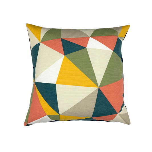Kissenbezug 50x50cm Geometrisch Abstrakt Mehrfarbig Rückseite Petrol