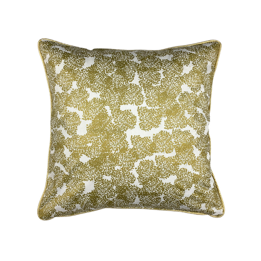 Kissenbezug Sofakissen Gold Abstrakt 50x50cm mit Paspelband in Gold