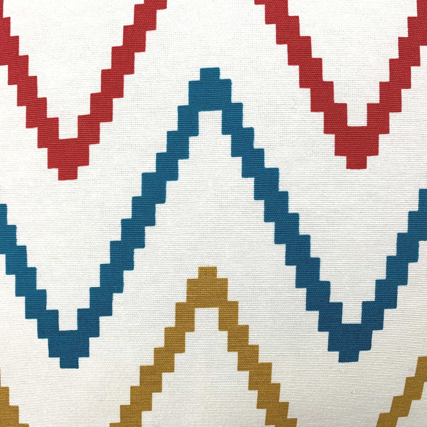 Kissenbezug Geometrisch Weiß Bunt und Petrol 40x40cm Zickzack