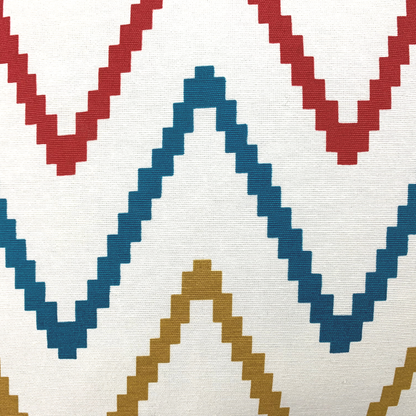 Kissenbezug Geometrisch Weiß Bunt und Petrol 40x40cm Zickzack