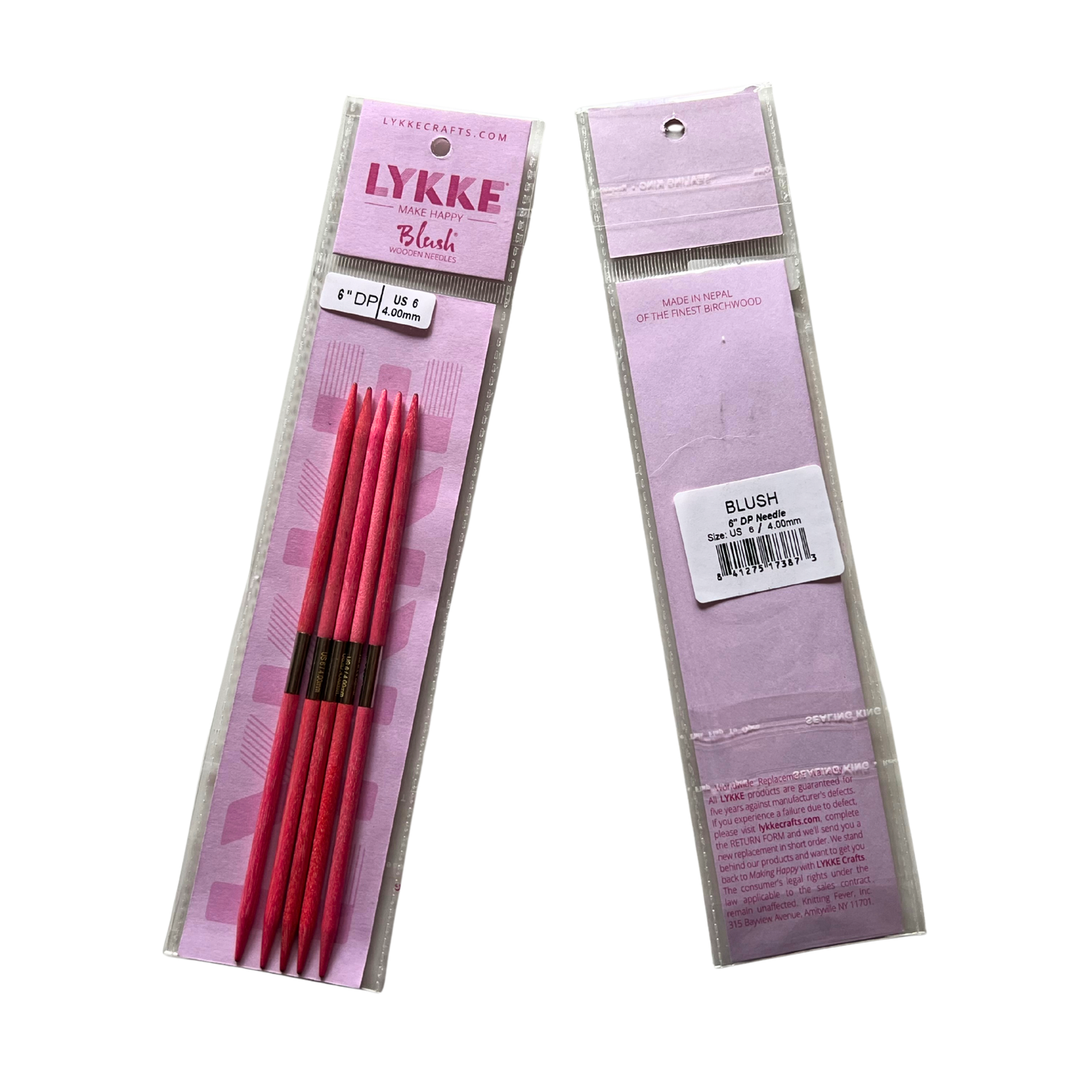 Lykke Strumpfstricknadeln Holz Nadelspiel 15cm Blush