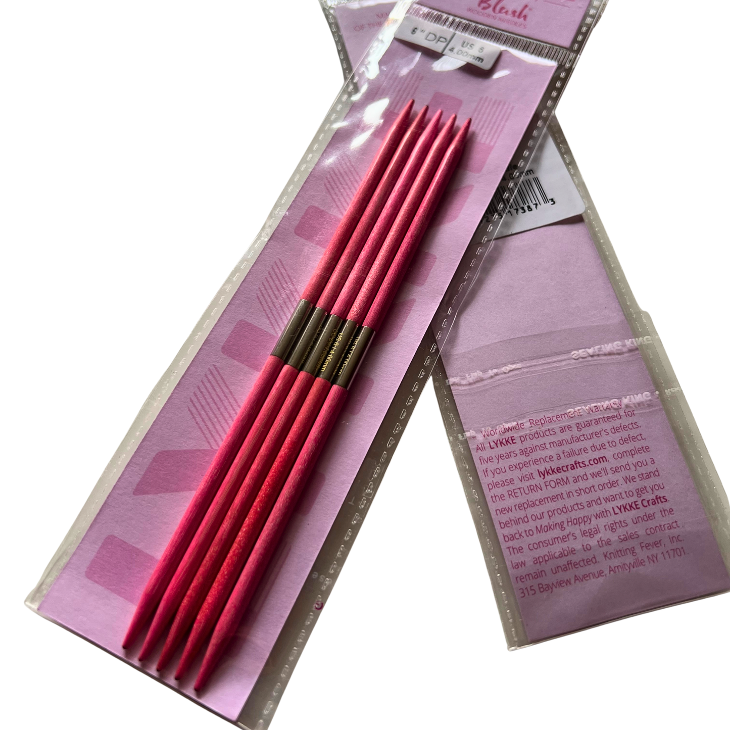 Lykke Strumpfstricknadeln Holz Nadelspiel 15cm Blush