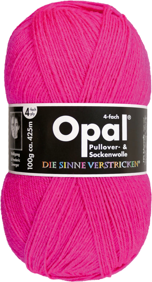 Opal Sockenwolle Uni 4-fädig Neon Pink