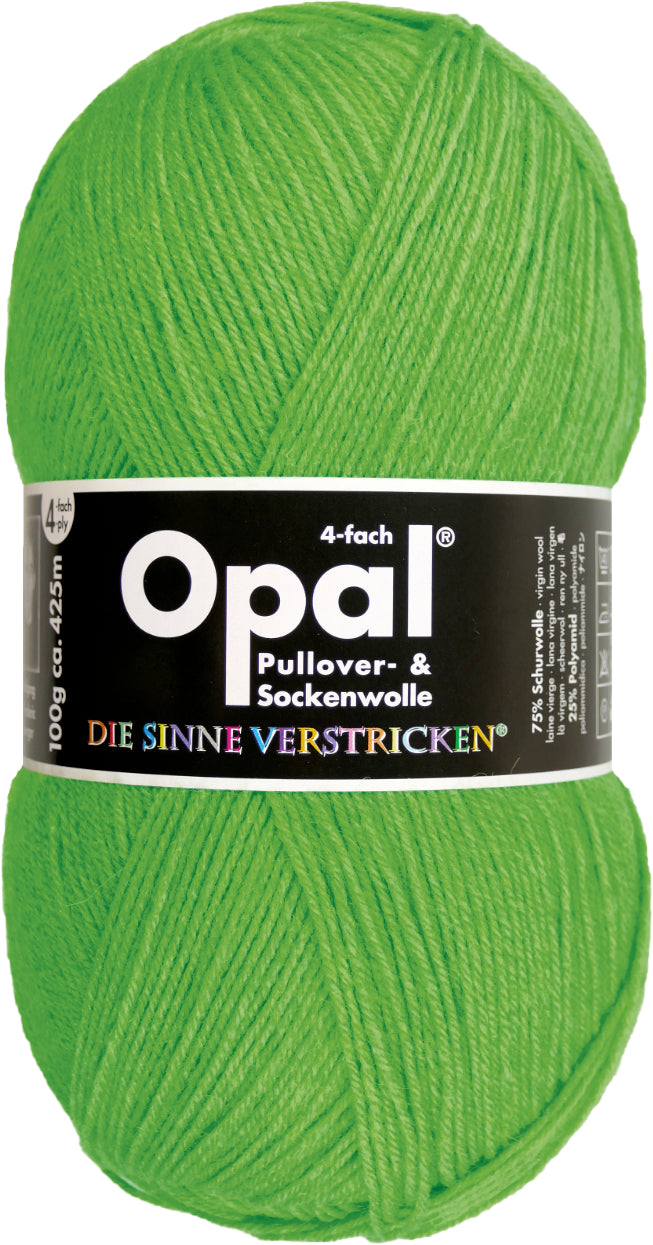 Opal Sockenwolle Uni 4-fädig Neon Grün