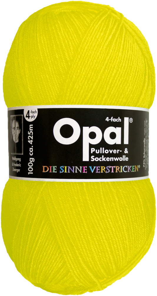 Opal Sockenwolle Uni 4-fädig Neon Gelb