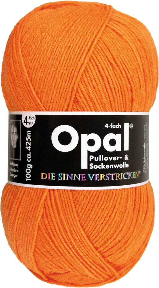 Opal Sockenwolle Uni 4-fädig Neon Orange