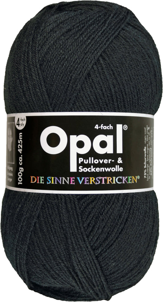 Opal Sockenwolle Uni 4-fädig Tiefenschwarz