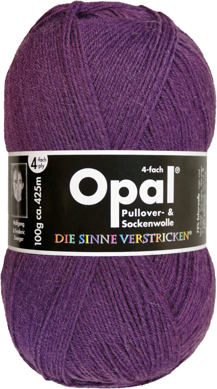 Opal Sockenwolle Uni 4-fädig Violett
