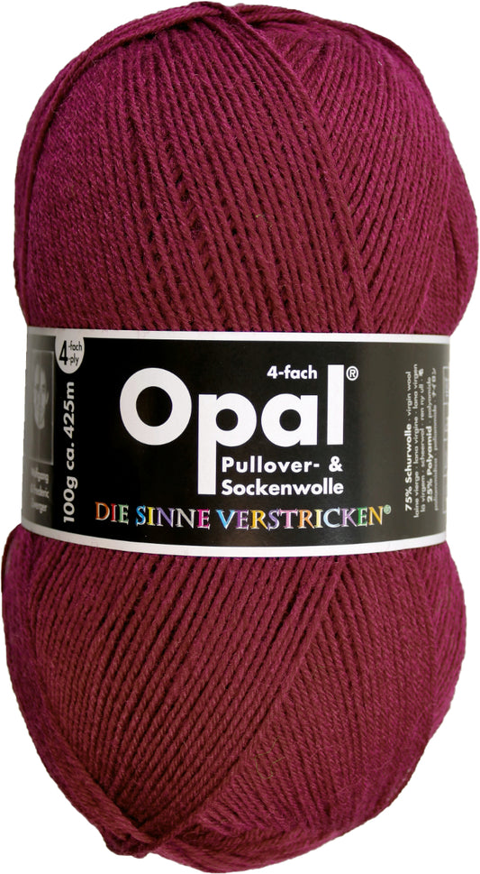 Opal Sockenwolle Uni 4-fädig Burgund